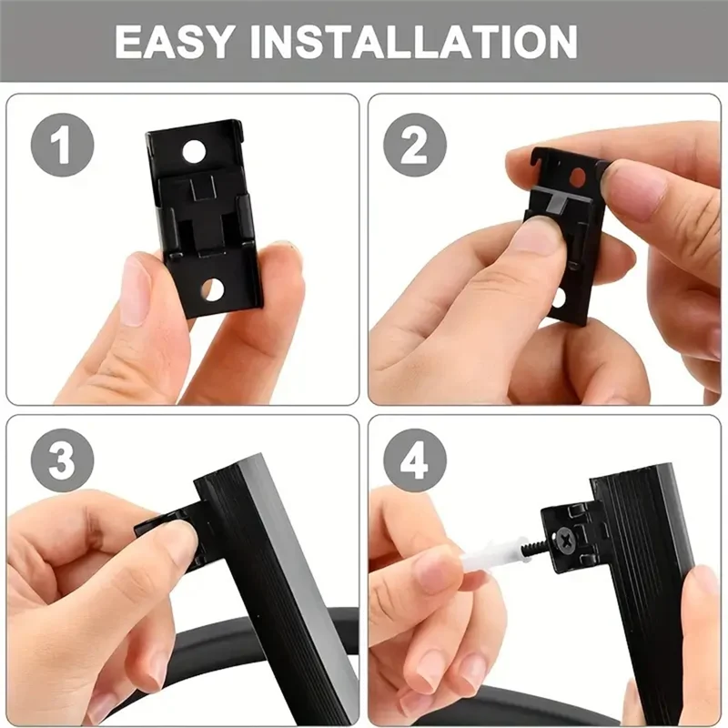 A21I-รางม่านโค้งงอได้แบบยืดหยุ่น, ติดผนังเพดาน, รางม่านบานเลื่อน RV สําหรับงานหนักโค้งสีดํา