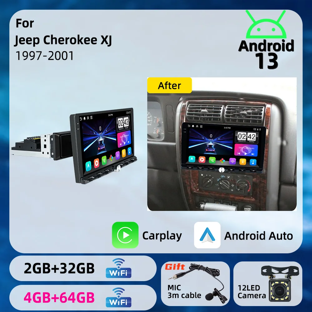 Car Multimedia 1din Head Unit Android Car Radio Autoradio Screen Stereo for Jeep Cherokee XJ 1997-2001 9