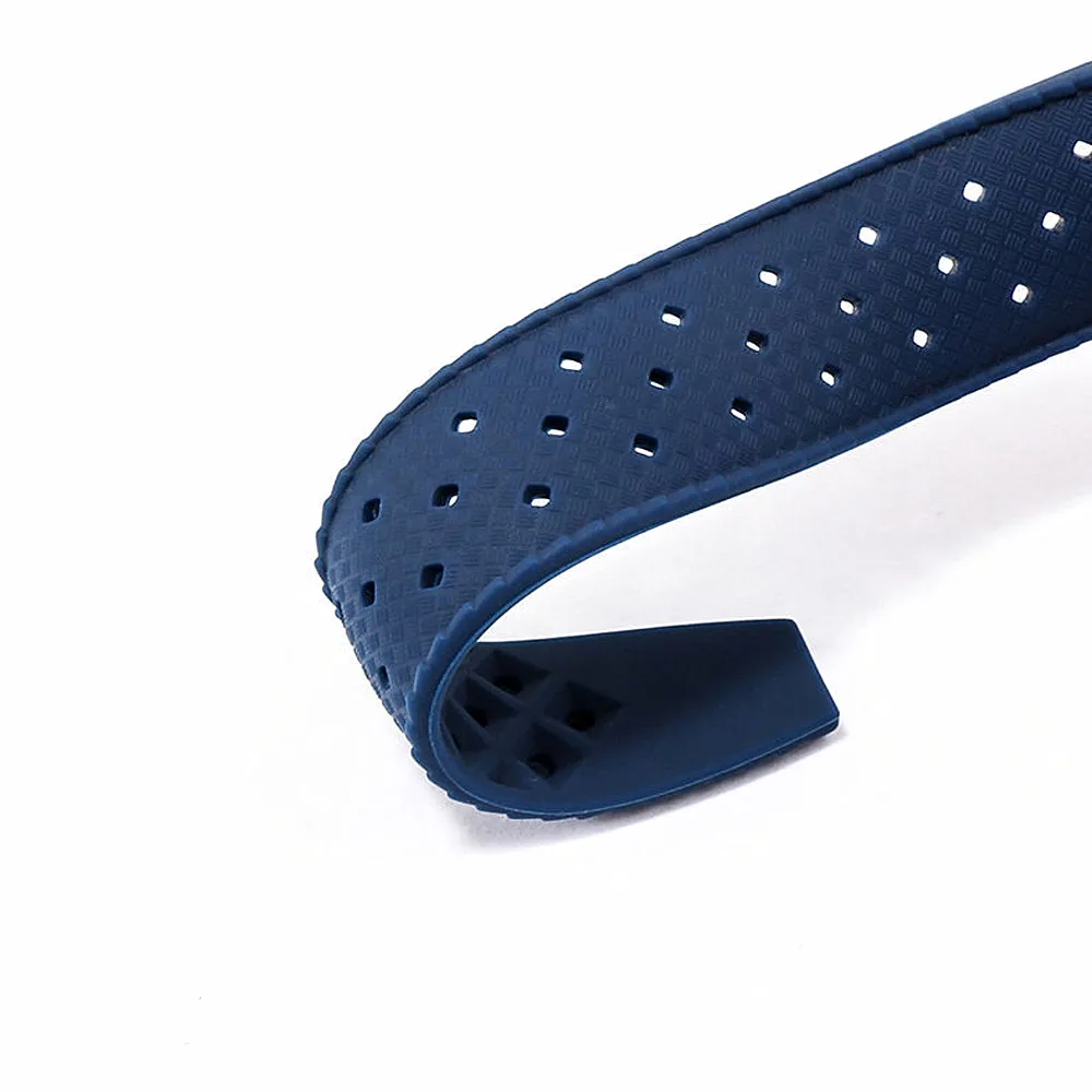 New Perforated Breathable Silicone Rubber Watch Band 20mm 22mm Men Women Smart Watch Universal Quick Release Watch Strap