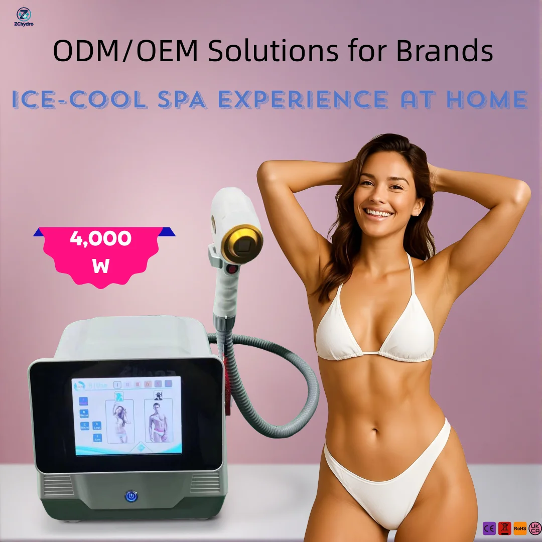 Professional 808nm Diode Hair Removal Machine Ice Titanium Cooling Salon Epilator 755 1064nm Multi Wavelength Full Body Cosmetic