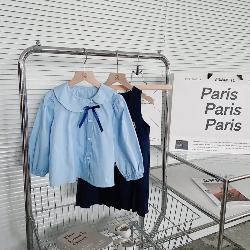

Girls' College Style Dress Spring and Autumn Children's British Style School Uniform Shirt Two-Piece Set Dropshipping