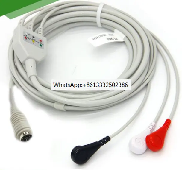 For 7pin MEK One-piece ECG Cable M160246 M360697 3Lead AHA SNAP