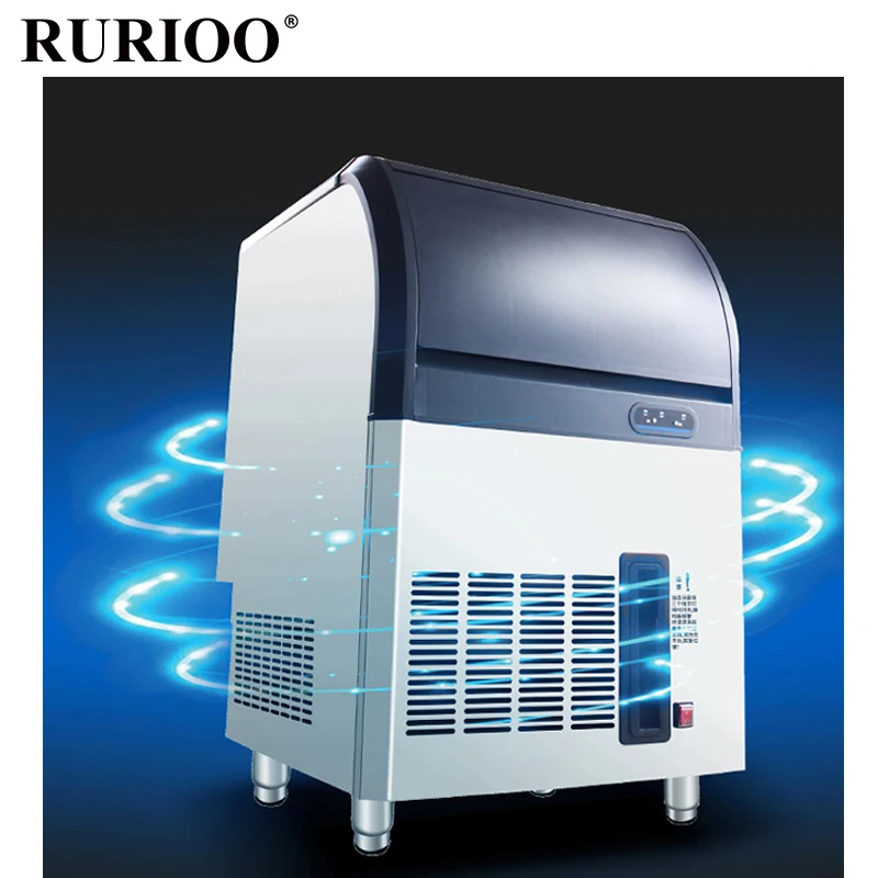 Máquina comercial para hacer hielo, máquina para hacer hielo de acero inoxidable para Bar, cafetería