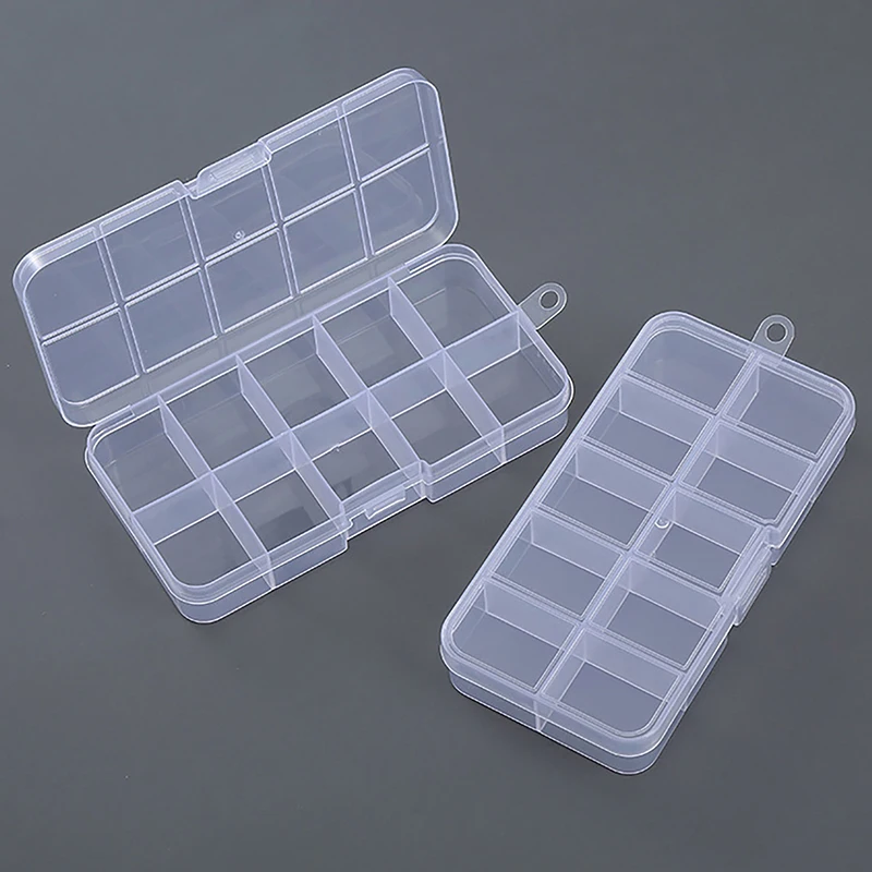 Rectangle Plastic Jewelry Box Compartment Storage Box Case Jewelry Earring Bead Craft Display Container Organizer