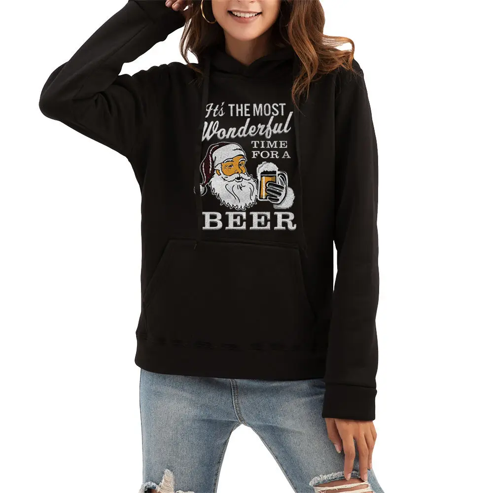 

Fleece Loose Hoodie for Women 2025 Autumn/Winter New Bestseller Christmas Creative Printed Top