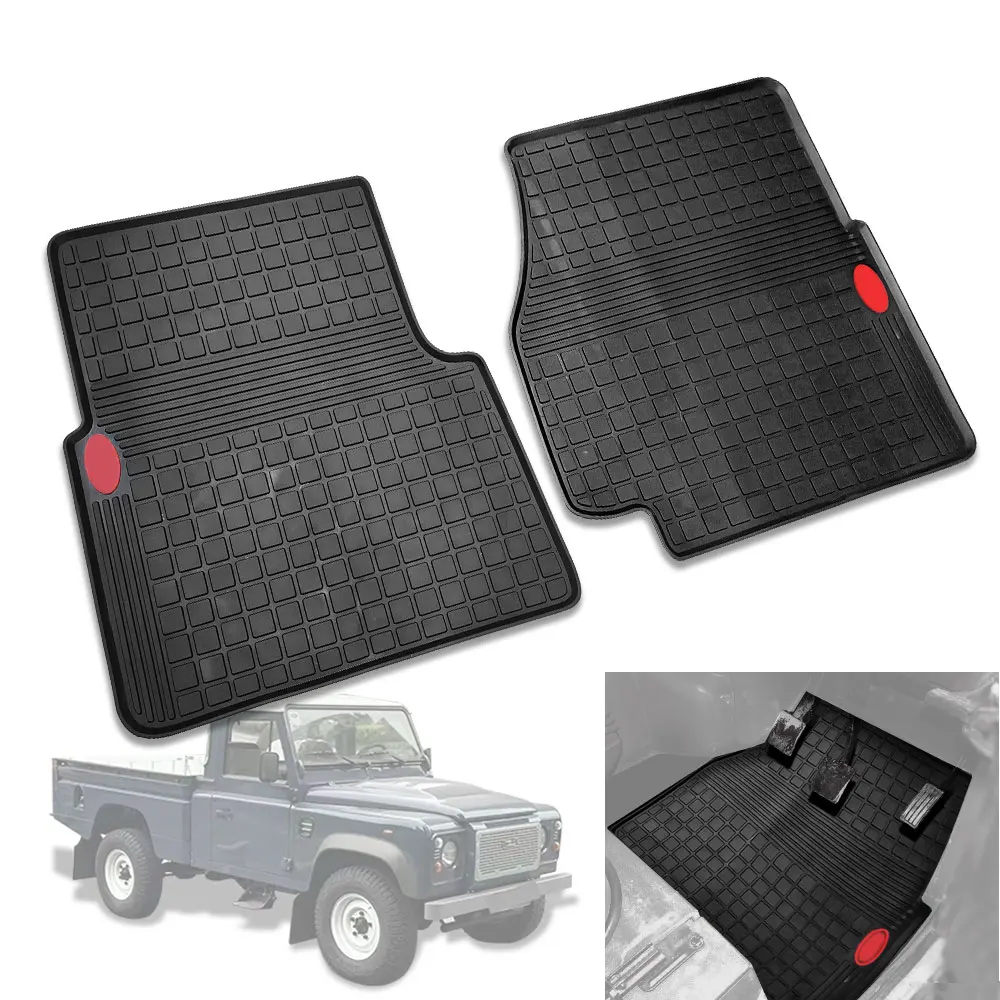 

For Land Rover Defender 1990-2016 TPE Floor Mats All Weather Front Mat Waterproof Anti-Slip Foot Pads Left Handle Driver