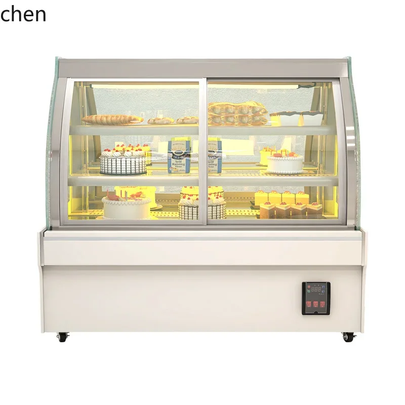 

cake refrigerated display cabinet front door fruit dessert west point cooked food beverage fresh-keeping cabinet