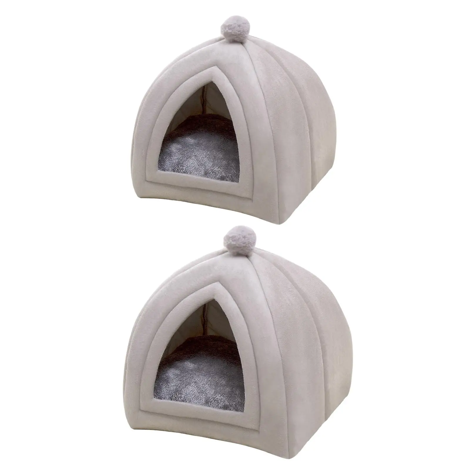 Portable Cat house Warm Cushion Washable Nest Kennel Plush for Floor Indoor Cats