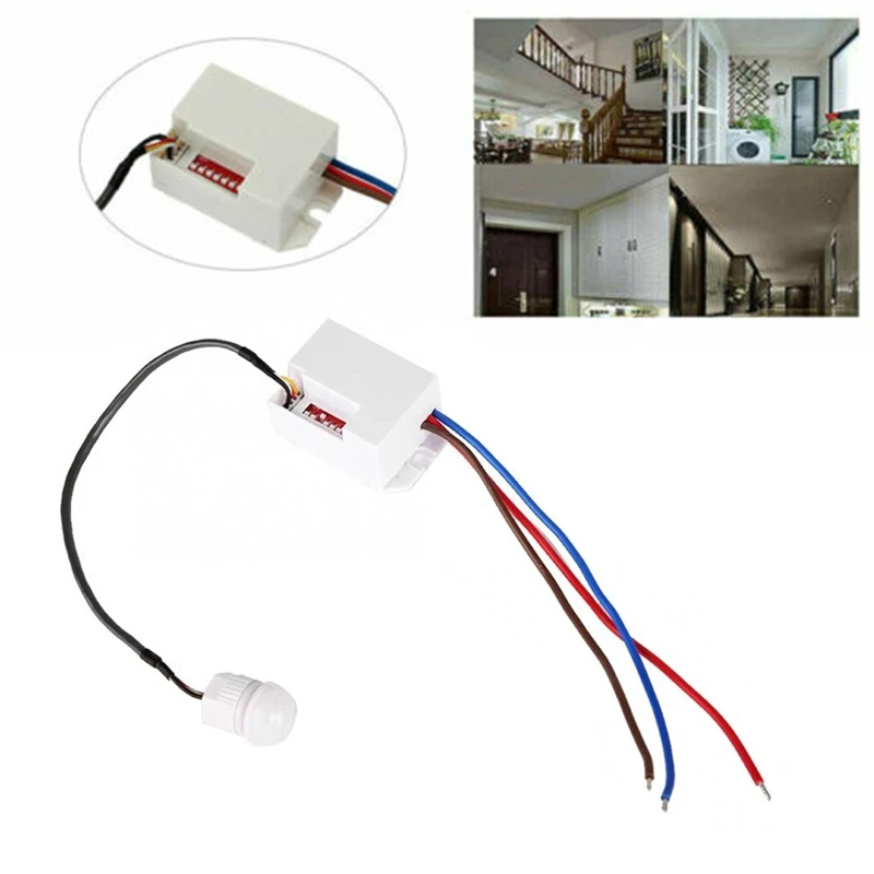 N11R- Practical Useful Wall PIR Sensor Detector Light Switch 50/60Hz 6M Motion Occupancy Rest Dips 220-240V/AC 360°