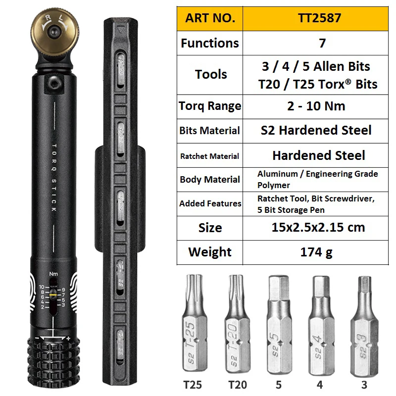 Topeak TT2586 TT2587 Multi-function Road Bike Repair Ratchet Tool Set Cycling Tool Torque Wrench Bicycle Repairing Allen Bit Kit