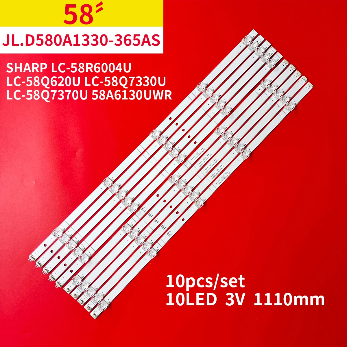 LED Backlight strip for 58R6E 58H6550E 58DUS83 H58AE6100 H58A6100 H58AE6000 H58AE6100UK HZ58A55 JL.D580A1330-365AS-M_V02