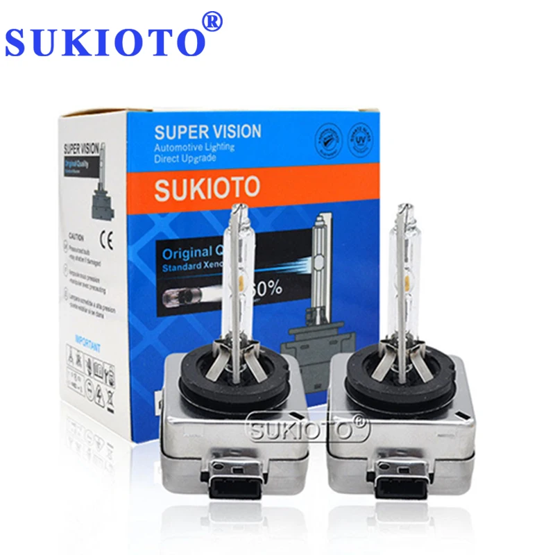 2 PCS GENUINE SUKIOTO JAPAN 55W D1S 6000K D3S Xenon HID Headlight Bulbs 35W D2S 5000K HID Light 4300K D4S 8000K D1R D2R D3R D4R