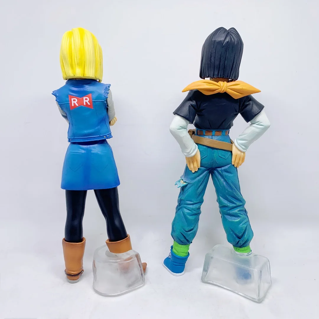 Figurines d'action en PVC Anime Dragon Ball Z, jouets modèles de Collection pour enfants, cadeaux de noël, Android 17, 18, 25cm