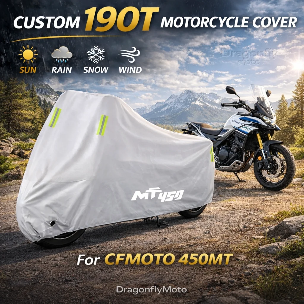 

Чехол для мотоцикла CFMOTO CF MOTO CF450MT 450MT 450 MT MT450, серебристый, водонепроницаемый, защита от УФ-излучения, дождя, пыли, солнца, для улицы и дома