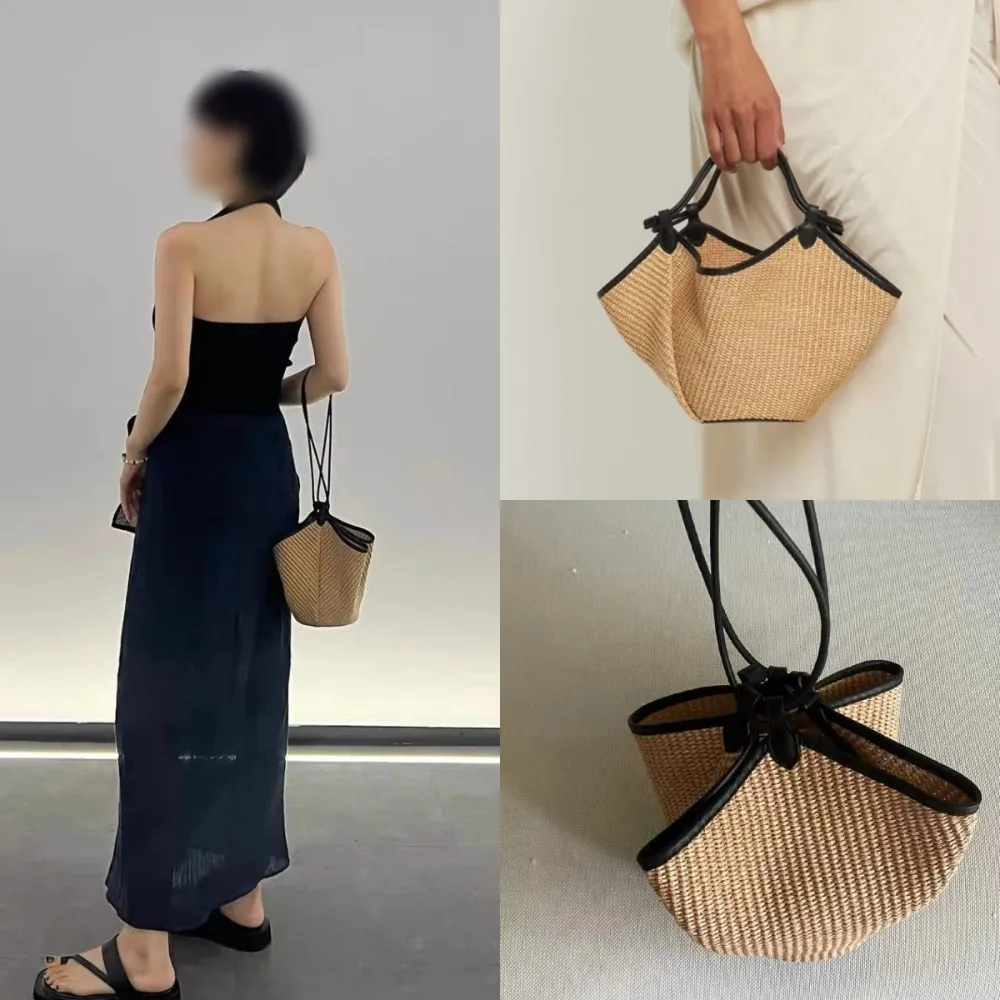 

Niche Retro Vacation Style Woven Bag 2026 New Versatile Single Shoulder Portable Bucket Straw Texture Unique Fashion Simple