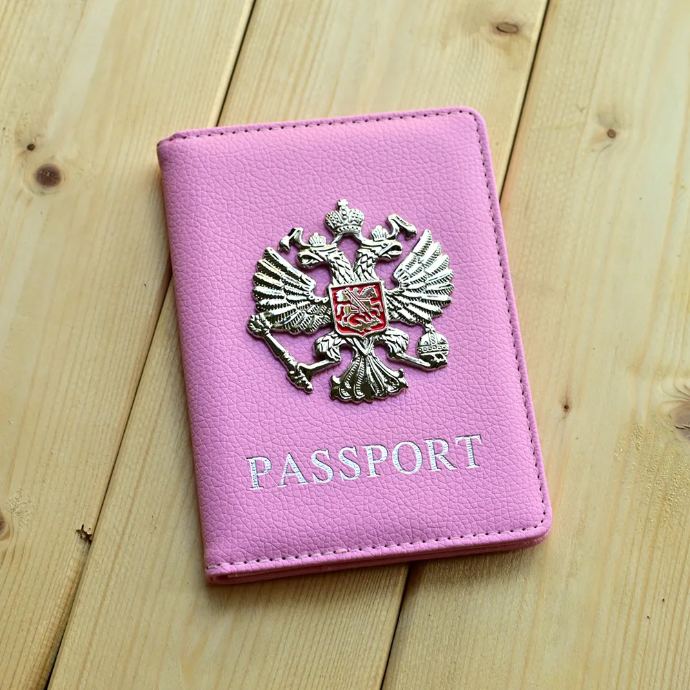 Metal Russian National Emblem Passport Cover Fashion Travel Wallet Passport Bag Travel Document Organizer Passports Clip view 6