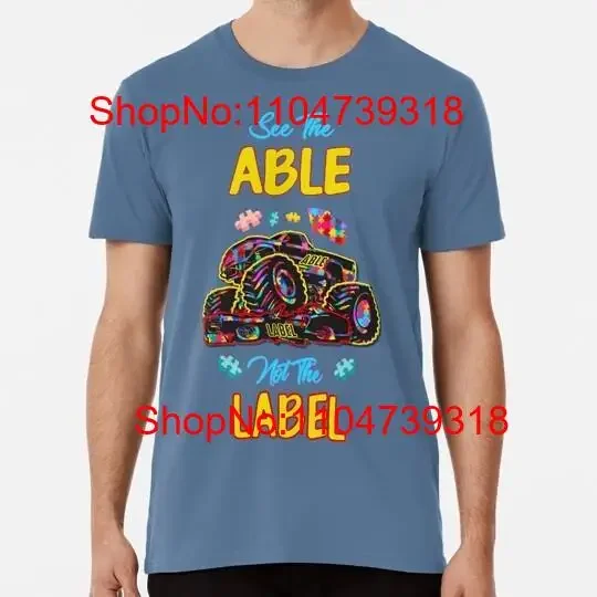 Autismo ver capaz y no etiqueta Monster Truck diseño S a 5XL hecho en EE. UU. Camiseta vintage lavada Unisex transpirable Casual gráfico