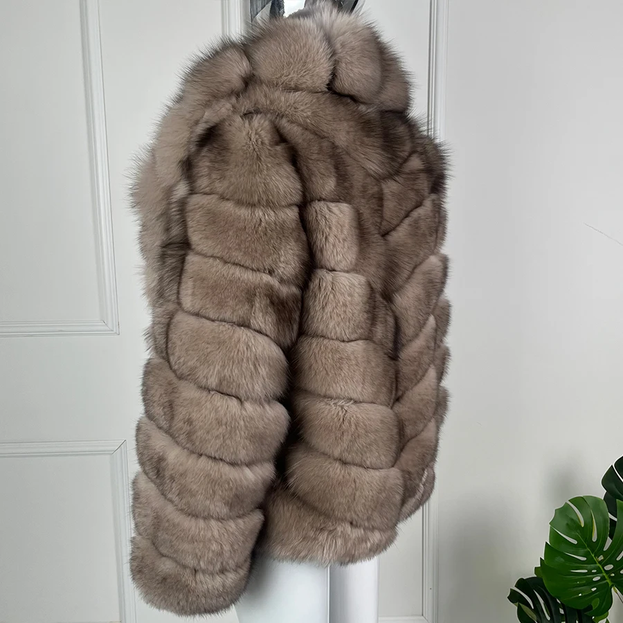 Winter Genuine Fur Coats For Womens Natural Fox Fur Jackets Warm Long Jackets Luxury Clothing