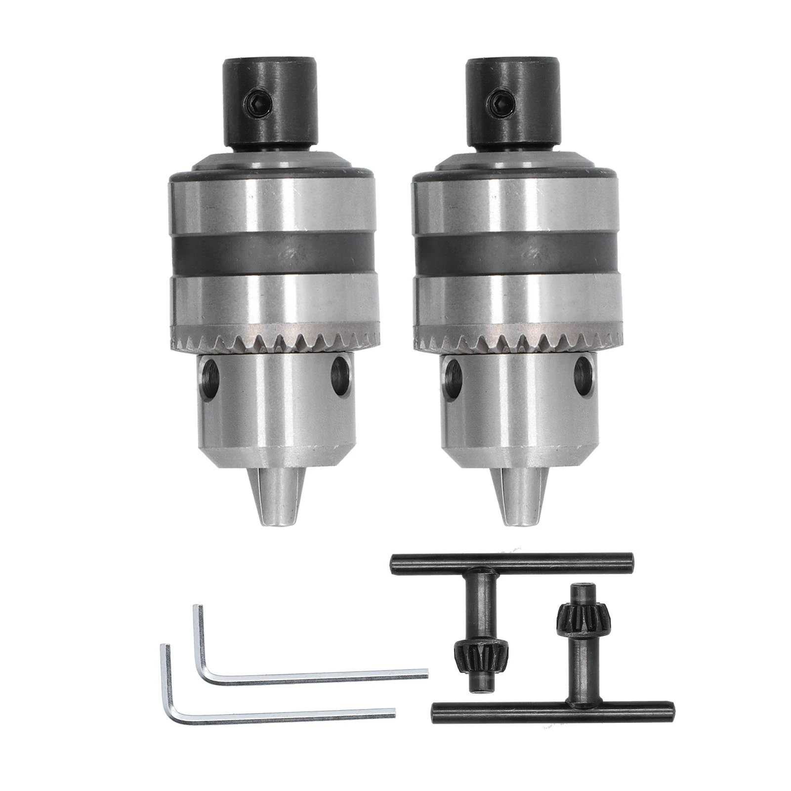 

2 Set Heavy Duty Drill Chuck 3 Claw Aluminum Alloy Key Wrench Converter Tools 1/2in 1.5‑10mm