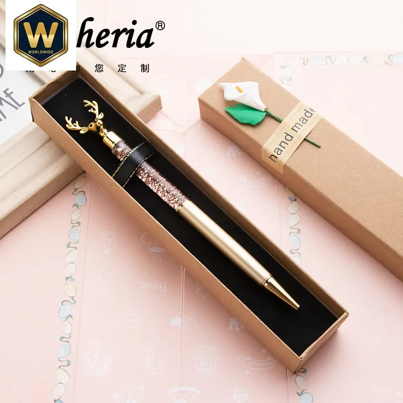 

For Quicksand Elk Metal Signature Pen, Personalized & Creative Ballpoint Pen, Reindeer Christmas Gift Pen