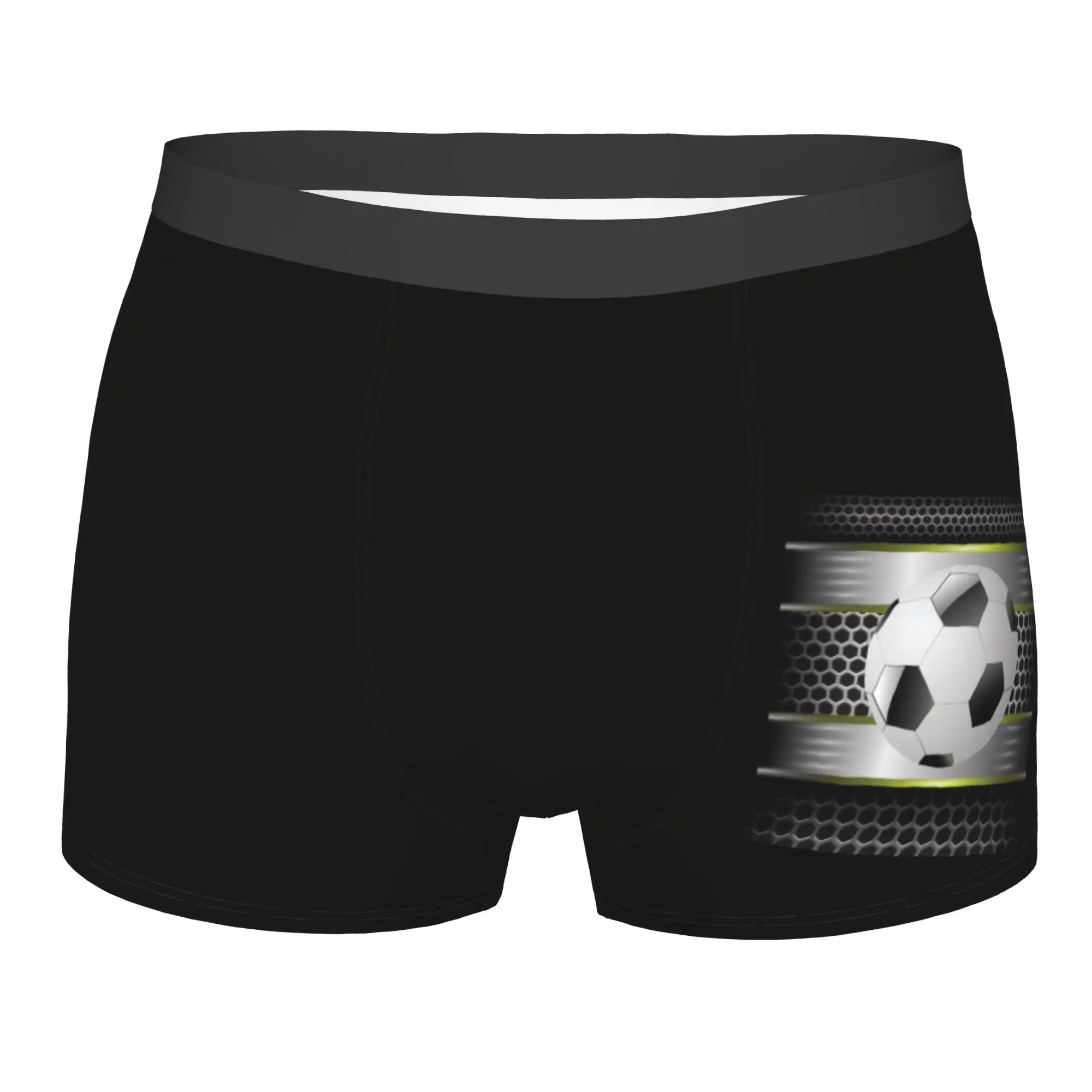 Customized Novelty Soccer Ball Pattern Boxers Shorts Panties Male Underpants Breathable Football Briefs Underwear