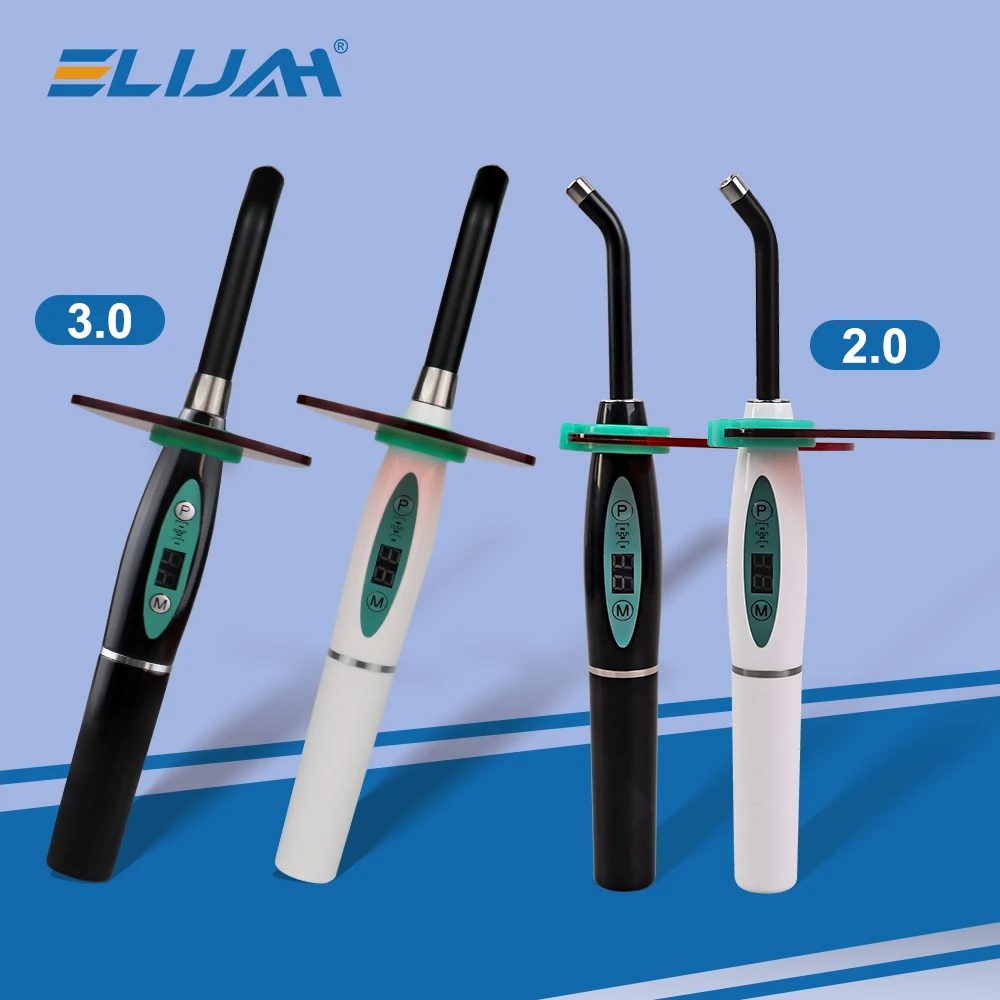 ELIJAH Dental 5W LED Aushärtung Lampe Harz Heilung Licht 5s/3mm Drahtlose Wiederaufladbare Dental Photopolymerisator Lampe zahnarzt Ausrüstung