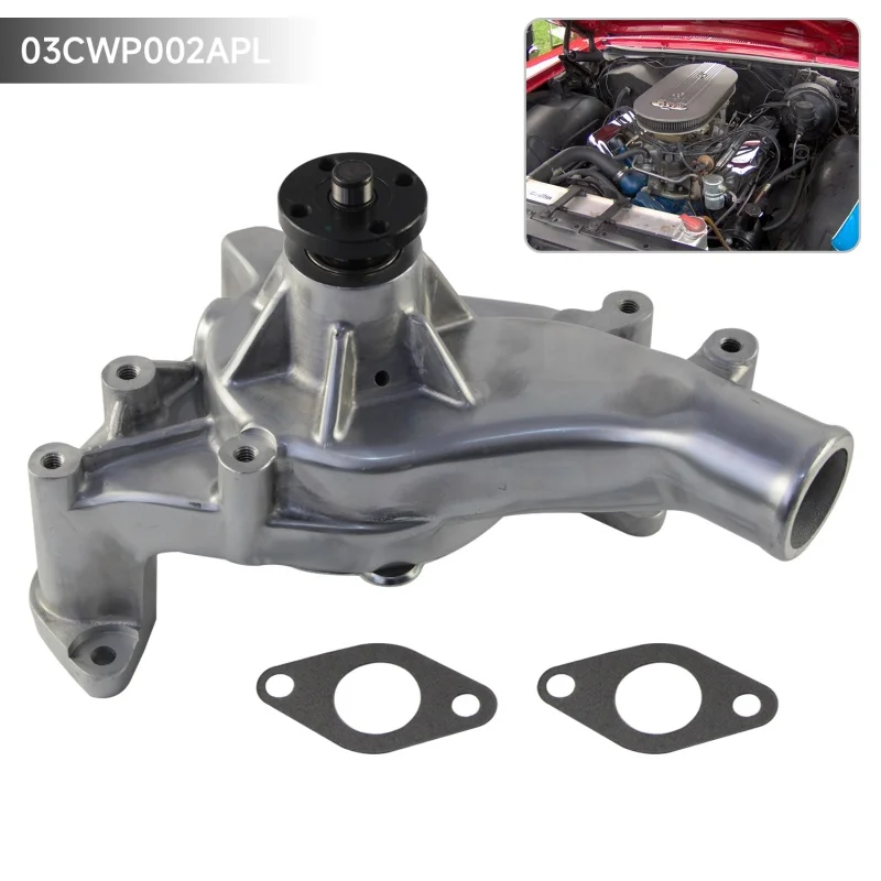 Water Pump Mechanical High Volume Big Block Aluminum For Ford FE 352 361 390 406 428 1965-1976 V8 Engines Satin/Polish Silver