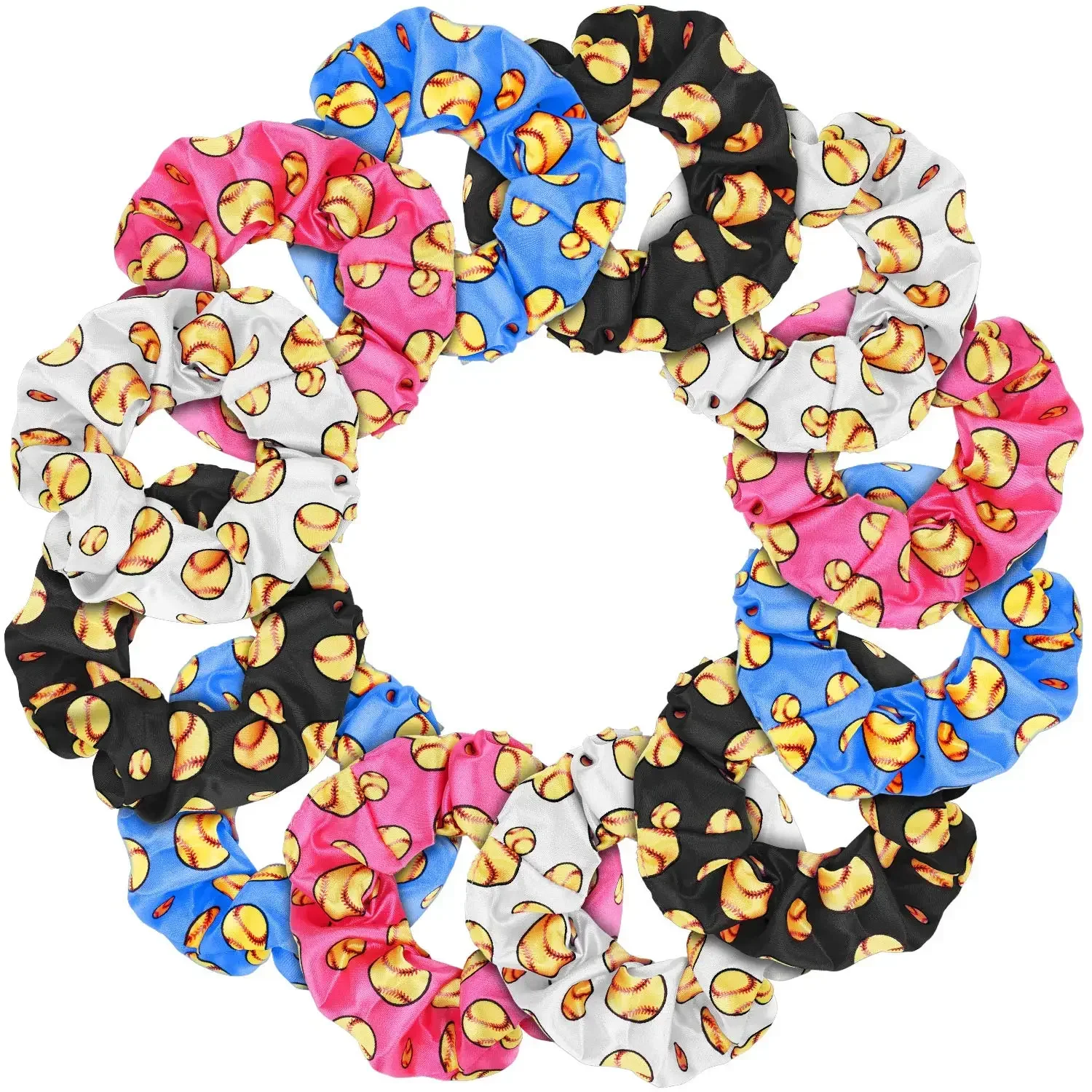 

20 Pieces Softball Scrunchies Gifts for Girls Softball Party Favors Hair Ties Bulk Hair Accessories