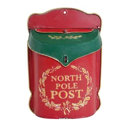 Christmas Mailboxes Letter Box Metal Wall Mounted Post Box Farmhouse Post Decoration Crafts Santa Mailbox Post New Year Gift