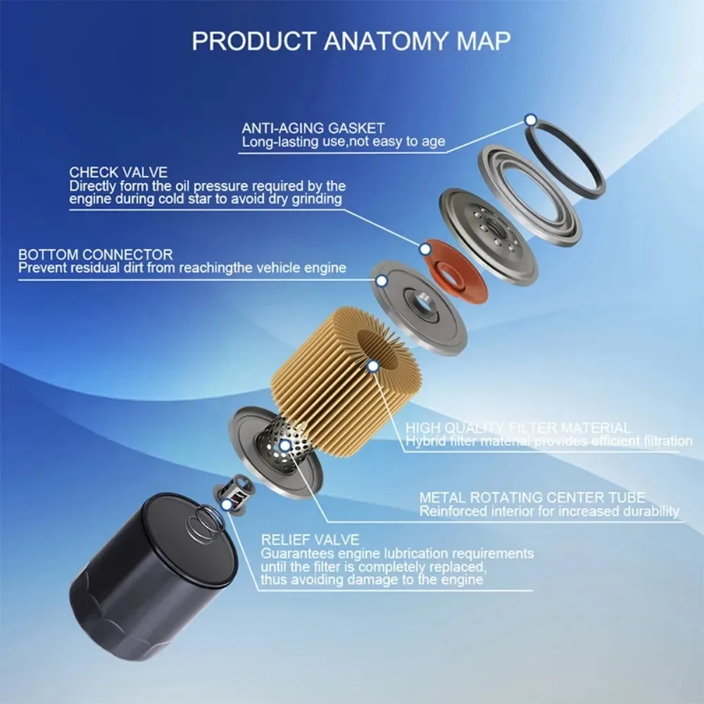 16097-0010 Motorcycle Oil Filter Engine Parts for Kawasaki Side X Side KAF820 KAF950