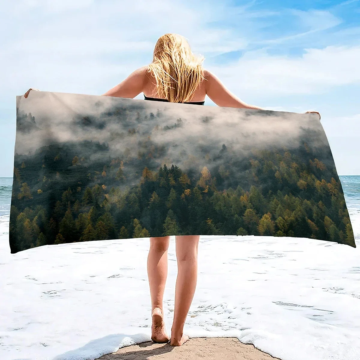 Mystery Forest Beach Towel Tree Bath Towel Bathroom Travel Sport Kitchen Hand Towels Microfiber Shower Quick Dry Swimming Cover