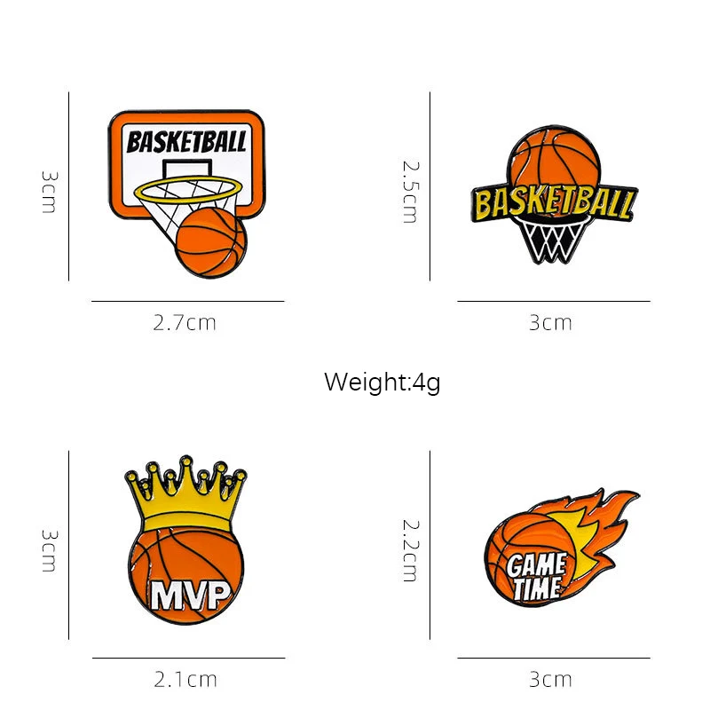 Muslimate 2024 New Creative Crown Basketball Badge Slam Dunk Metal Paint smalto spille borsa accessori per abbigliamento spilla