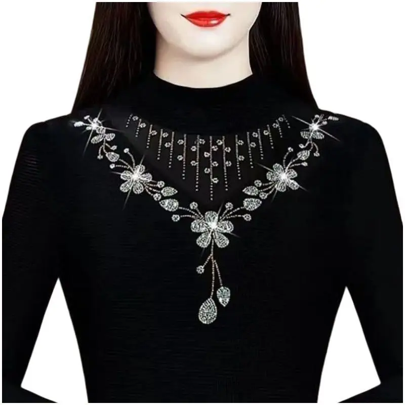 

Autumn and Winter Double-sided German Velvet Top Stylish Bottoming Half Turtleneck Versatile Bottoming Shirt