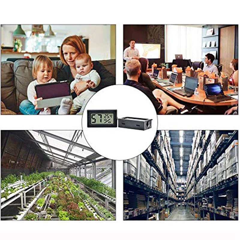 ミニデジタル温度計と湿度計,電子温度計,湿度計,LCDディスプレイ,屋内,ホット,5パック