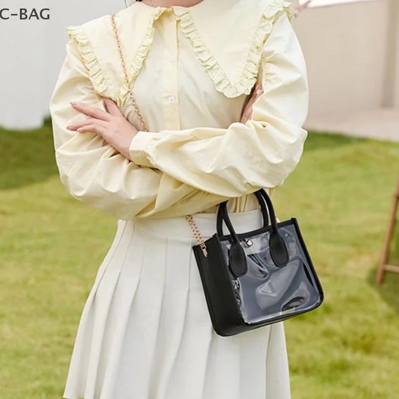 

Fresh And Transparent Handbag Stylish Large Capacity Chain Crossbody Bag And Summer Beach Handbag