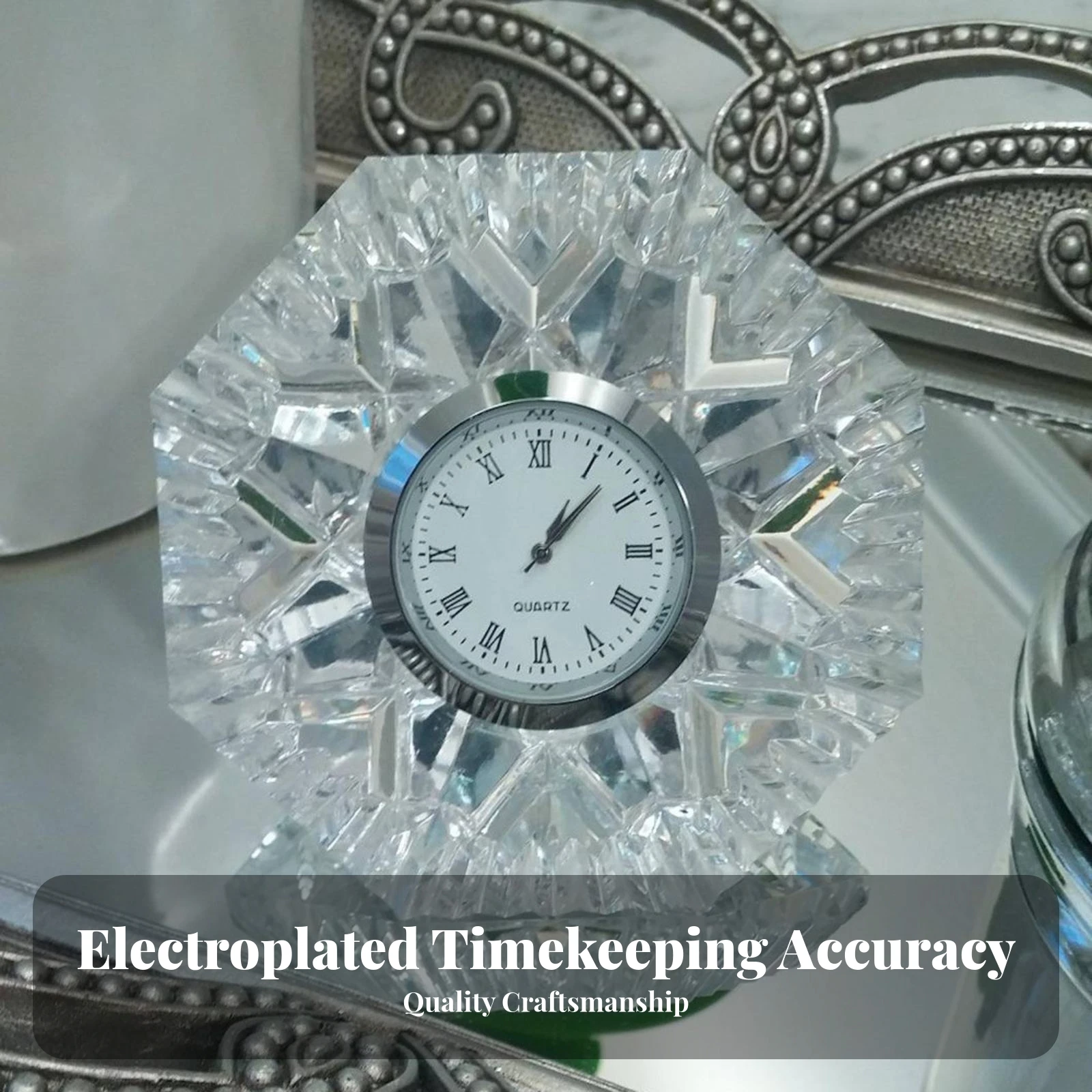 Mini Insert-Mount Quartz Clock Compact Clock Insert with Roman Numerals Miniature Scratch Resistant for DIY Crafters