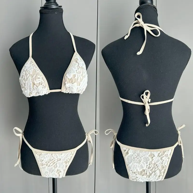 Zweiteiliger Damen-Badeanzug mit Blumenmuster und Strandüberzug, verstellbarer Neckholder-Rückenbinder, zum Surfen, Volleyball,