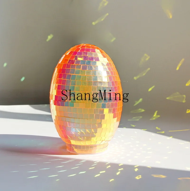 

DSA Easter Egg Ornament Glass Mirror Ball Egg Tabletop Ornament