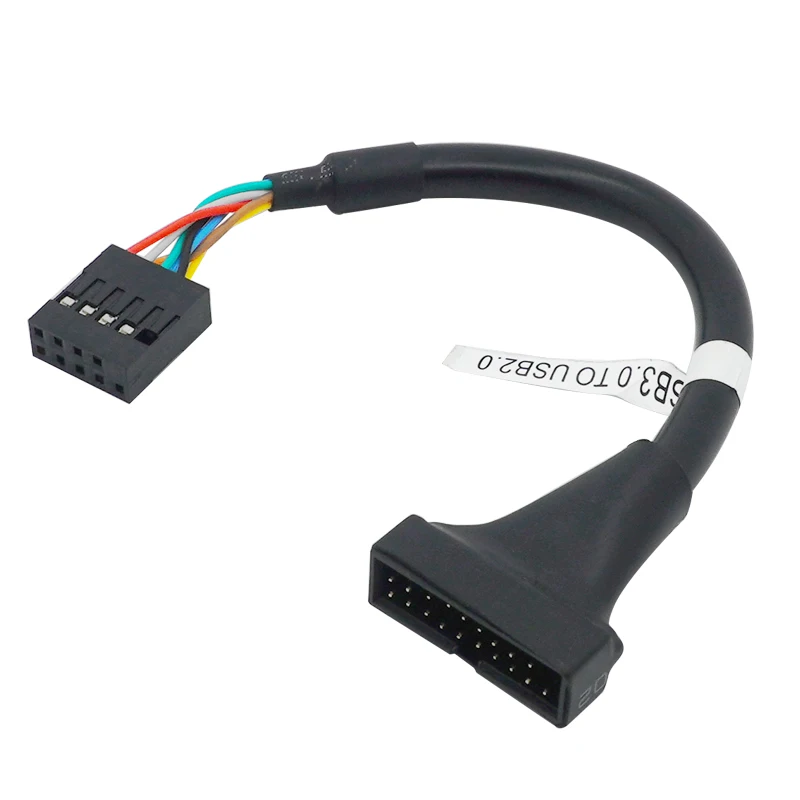 19/20 pinos usb 3.0 fêmea para 9 pinos usb 2.0 macho placa-mãe adaptador de encabeçamento cabo