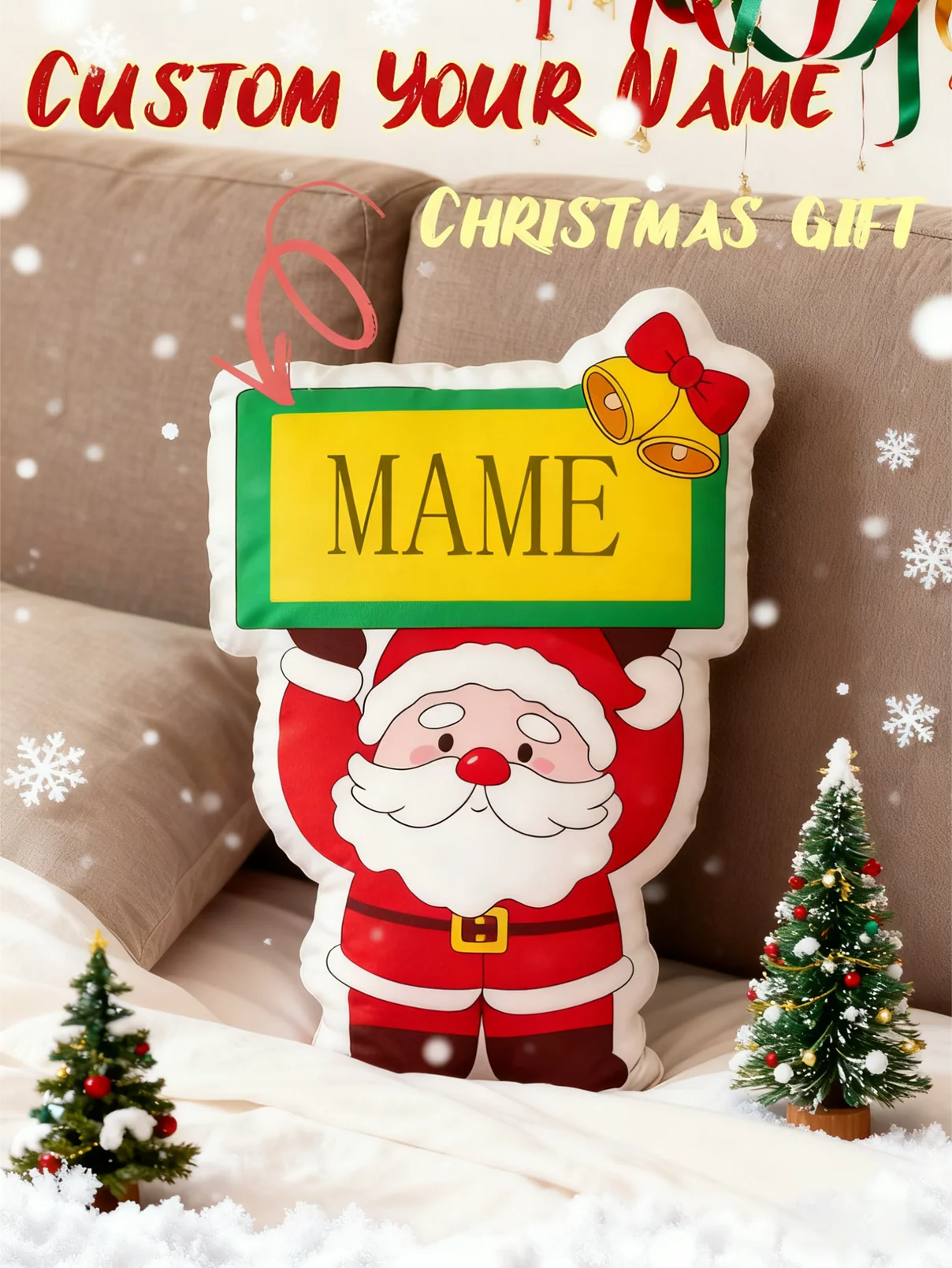 

1 персонализированная забавная подушка - двусторонняя печать на заказ, подушка для лица - идеальный подарок для Санта-Клауса, дня рождения, Дня благодарения, Рождества, подходит для дивана, автомобиля, чайной комнаты, спальни, гостиной, столовой, подходит