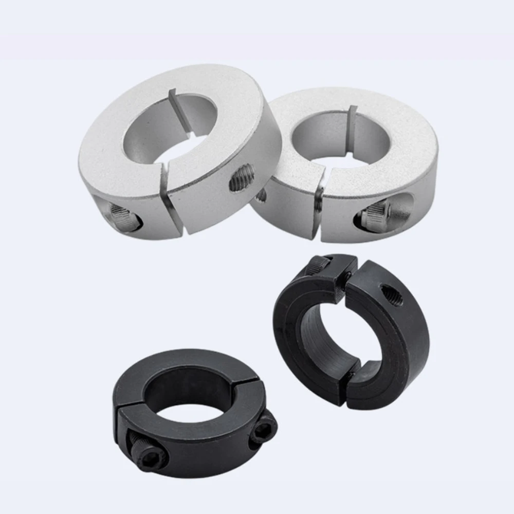 1pcs Carbon Steel Double Split Shaft Collar ID 6-60mm Clamping Type Locking Collar Stop Ring For Optical Shaft Positioning