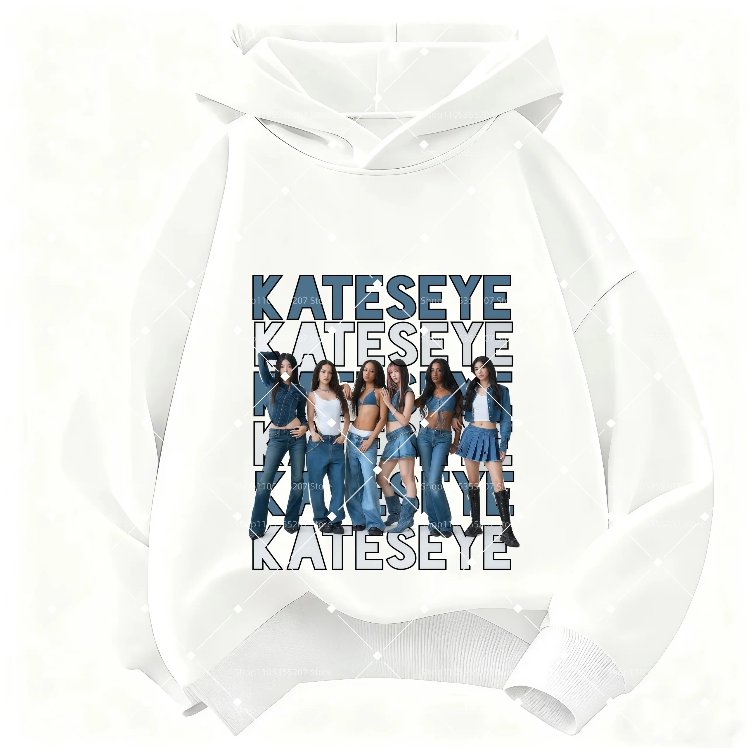 Kids Girls KATSEYE Print Hooded Sweatshirt My Milkshake Pullover Long Sleeve Tops Fall Winter Casual Girl Teen Hoodie Fan Gift