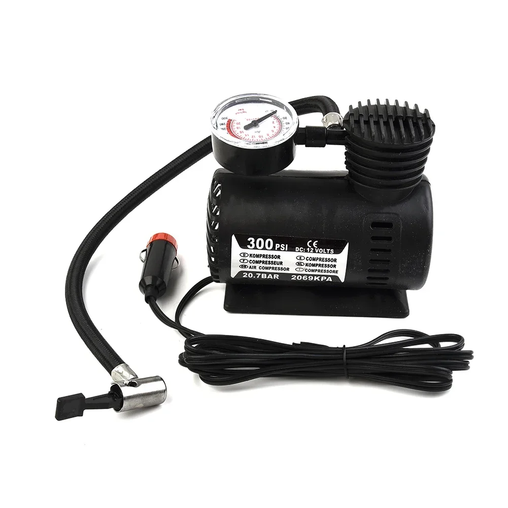 12V Air Pump Electric Inflator 300 PSI Compressor Portable  12V Mini Electric Kit Mini Car Tire Inflator Repair Tool