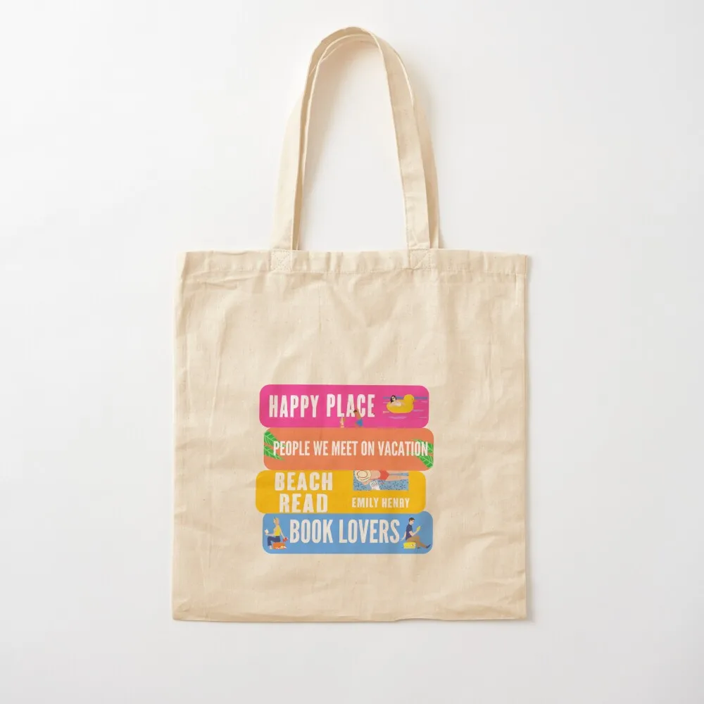 emily henry bookstack (happy place/people we meet on vacation/beach read/book lovers) Tote Bag Cloth bag Canvas Tote Bag