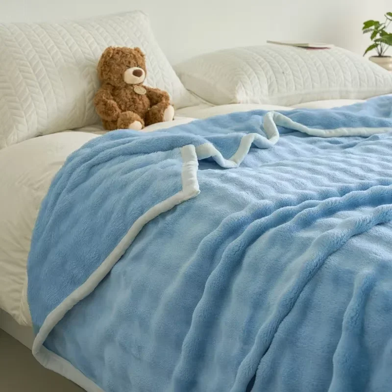 Flannel Blanket Sofa Winter Super Warm Microfiber Bedding Knee Bed Fleece Camping Fluffy Soft Throw Blankets King Size