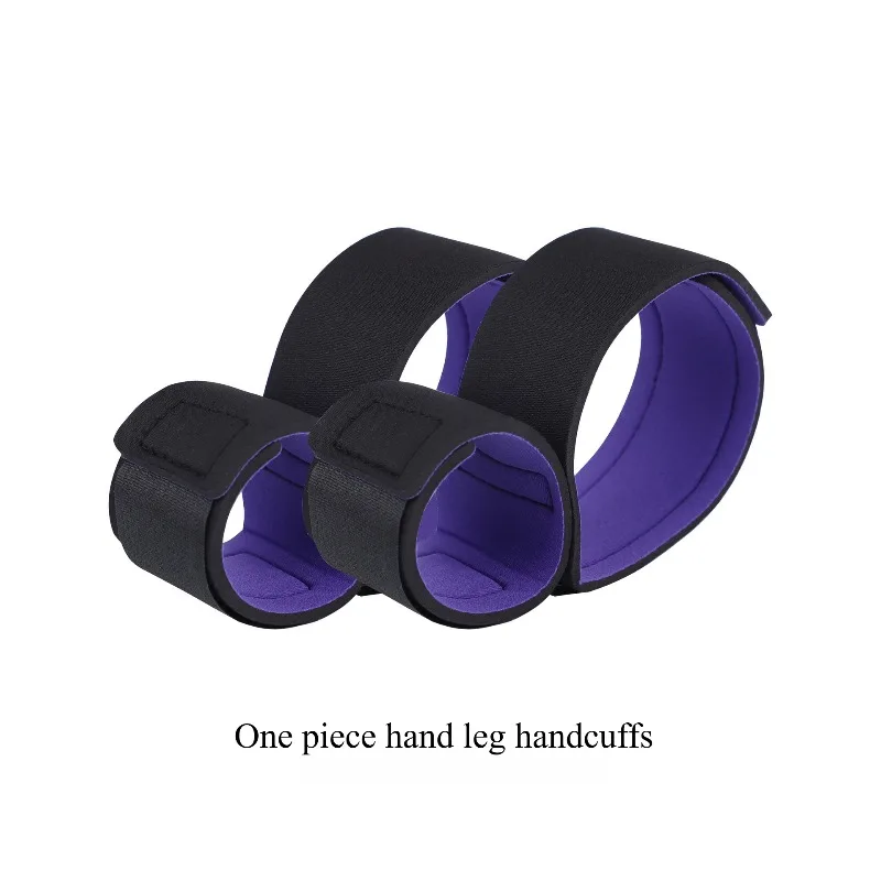 SMセックススポンジ手足拘束具カップルセックストレーニング女性奴隷罰拘束黒紫結合手足拘束具