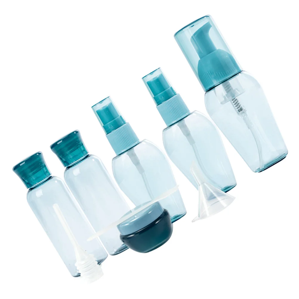1Set Tragbare Reiseflaschen Set Neun Größen Langlebige, nachfüllbare Dosierlotion-Aufbewahrungsflaschen