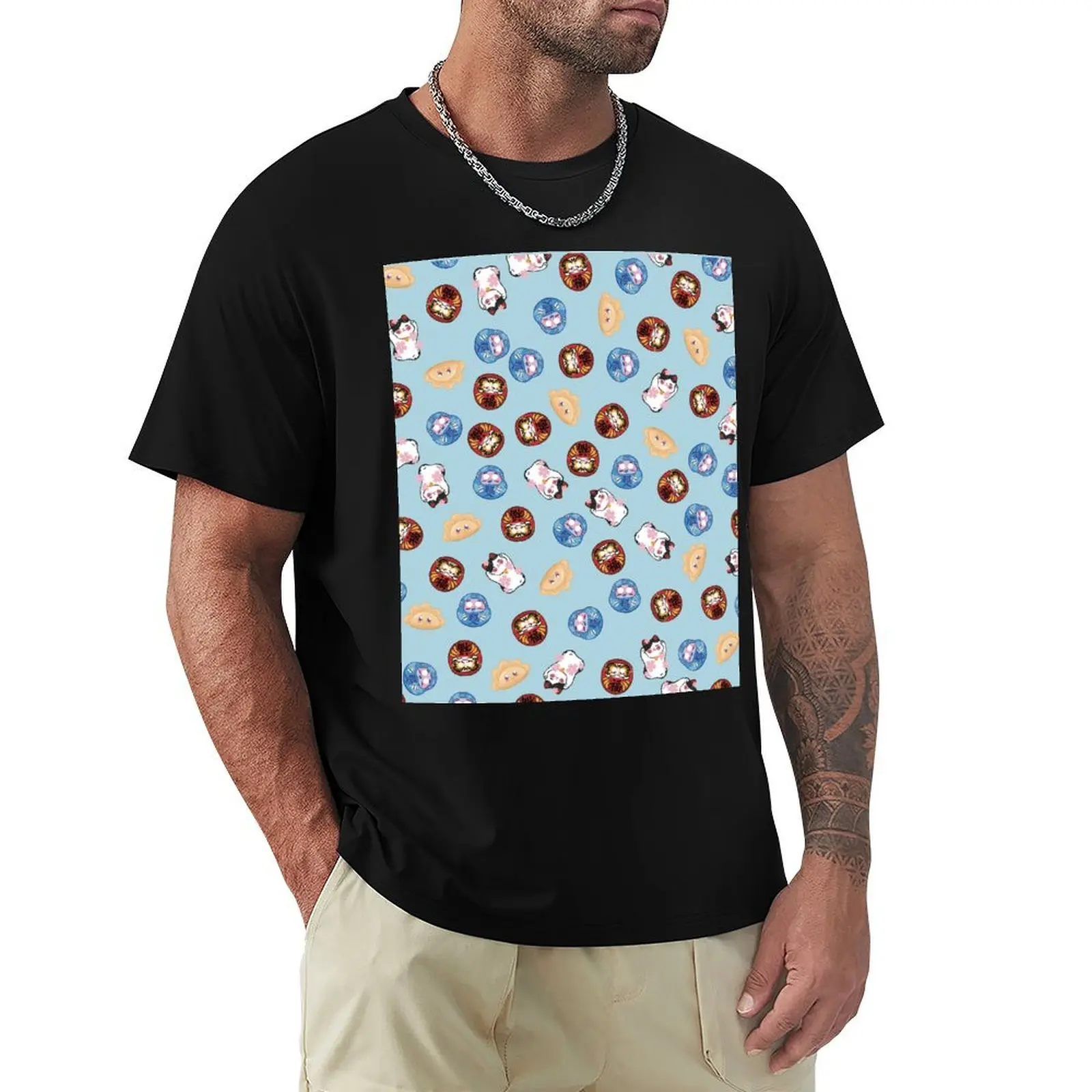Kawaii Mixed Pattern T-Shirt Utility Casual Work T-Shirt