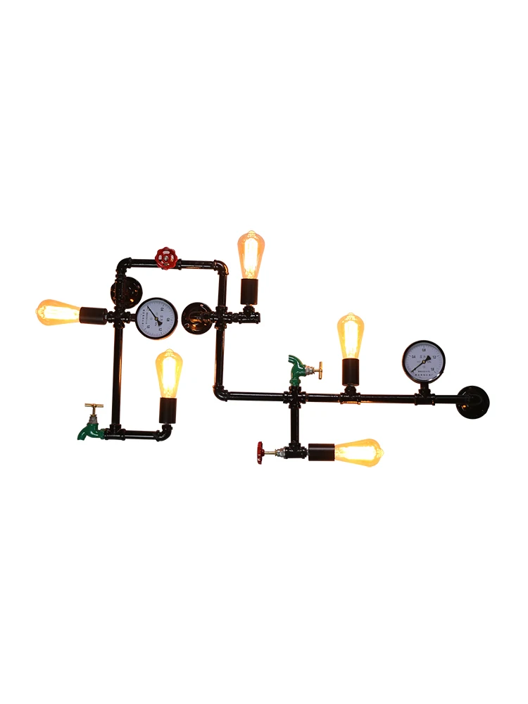 خمر الرياح الصناعية الجدار مصباح علوي الحديد المطاوع الديكور الممر بار مقهى غرفة نوم الإبداعية شخصية مصباح أنابيب المياه #1