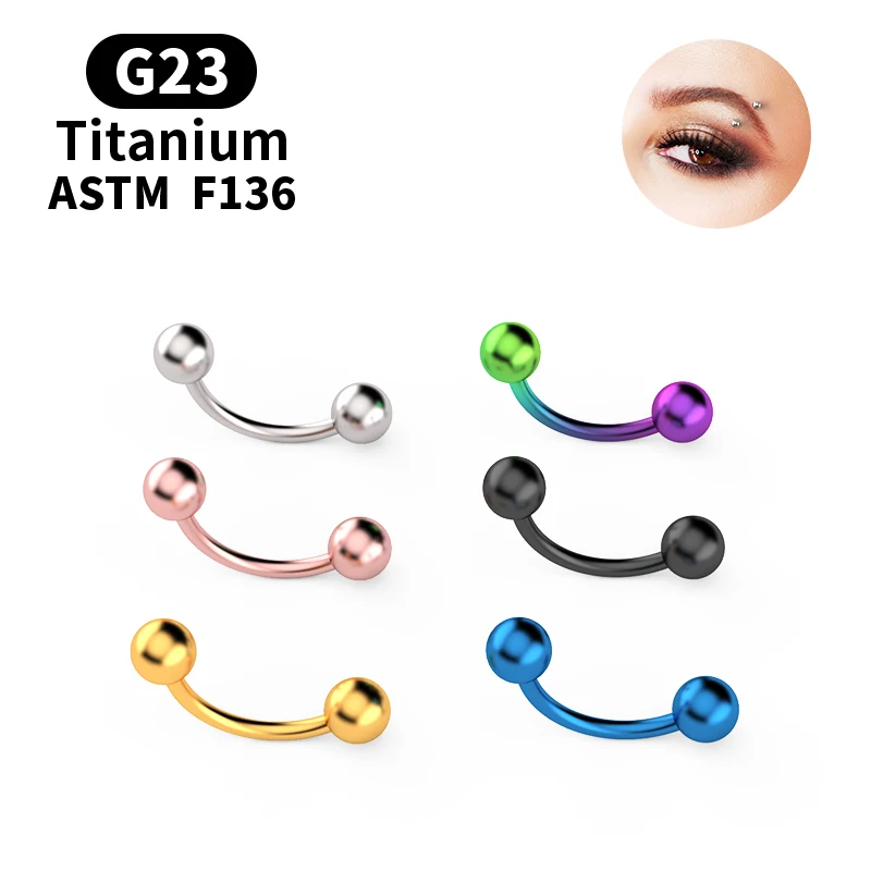 Simple And Fashionable Eyebrow Nails G23 Titanium Belly Button Ring 16G Diaphragm Perforated Body Decoration Jewelry Gift 2021